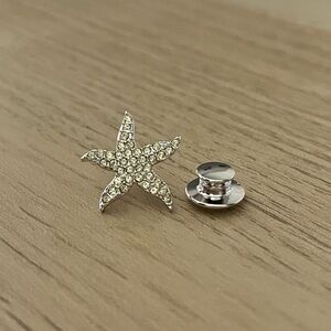 Swarovski Sparkling Starfish Lapel Pin Brooch -Small